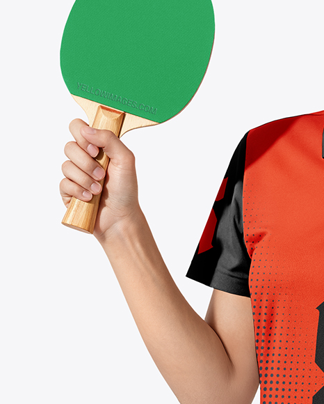 Asian Woman Wearing Table Tennis Uniform Mockup