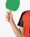 Asian Woman Wearing Table Tennis Uniform Mockup