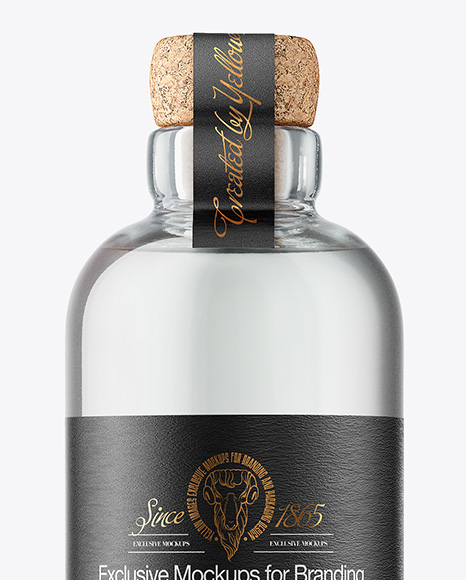 Dry Gin Bottle with Cork Mockup