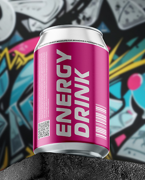12oz Aluminium Can on the Block Mockup