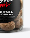 Plastic Jar with Whole Nutmeg Mockup