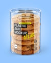 Clear Plastic Tube with Cookies Mockup