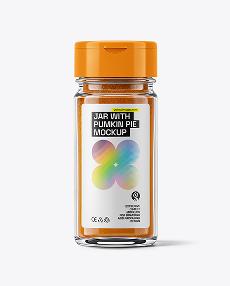 Clear Glass Jar with Pumpkin Pie Spice Mockup - Realistic mockups