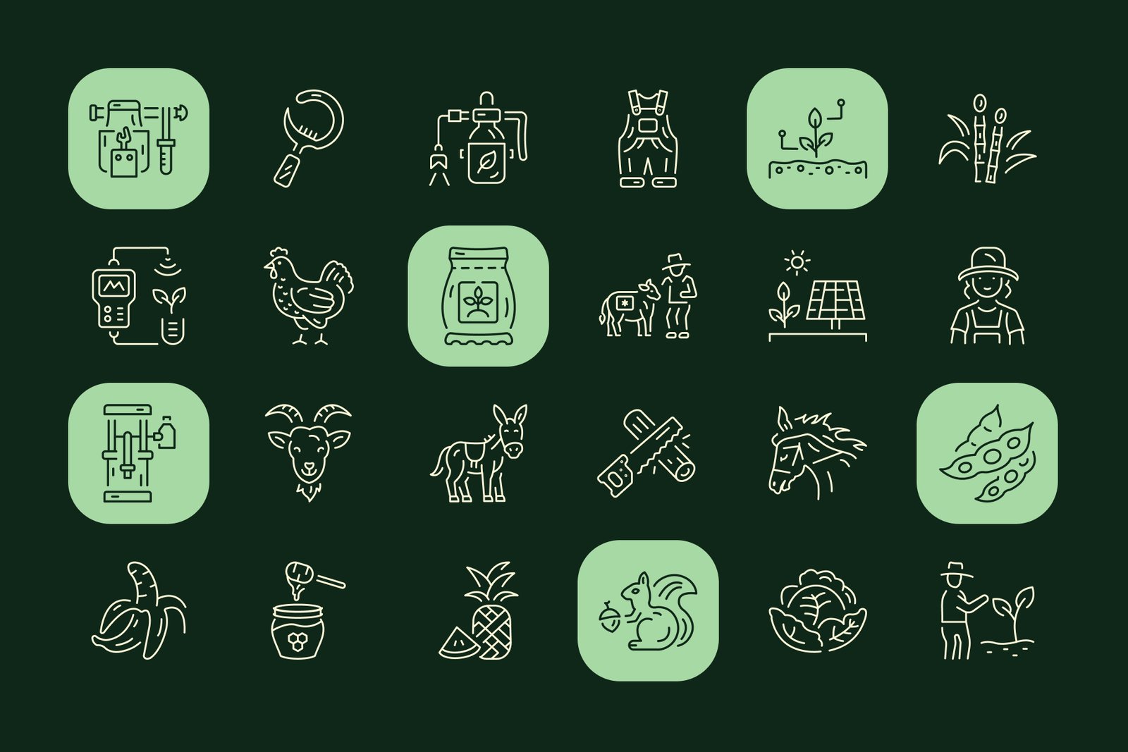 Farm and Agriculture Icon Collection