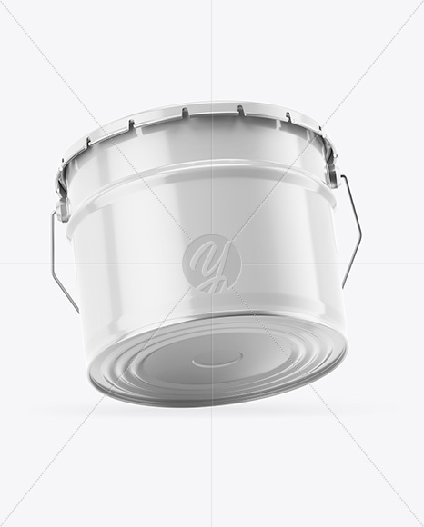 Glossy Tin Can w/ Metallic Handle Mockup