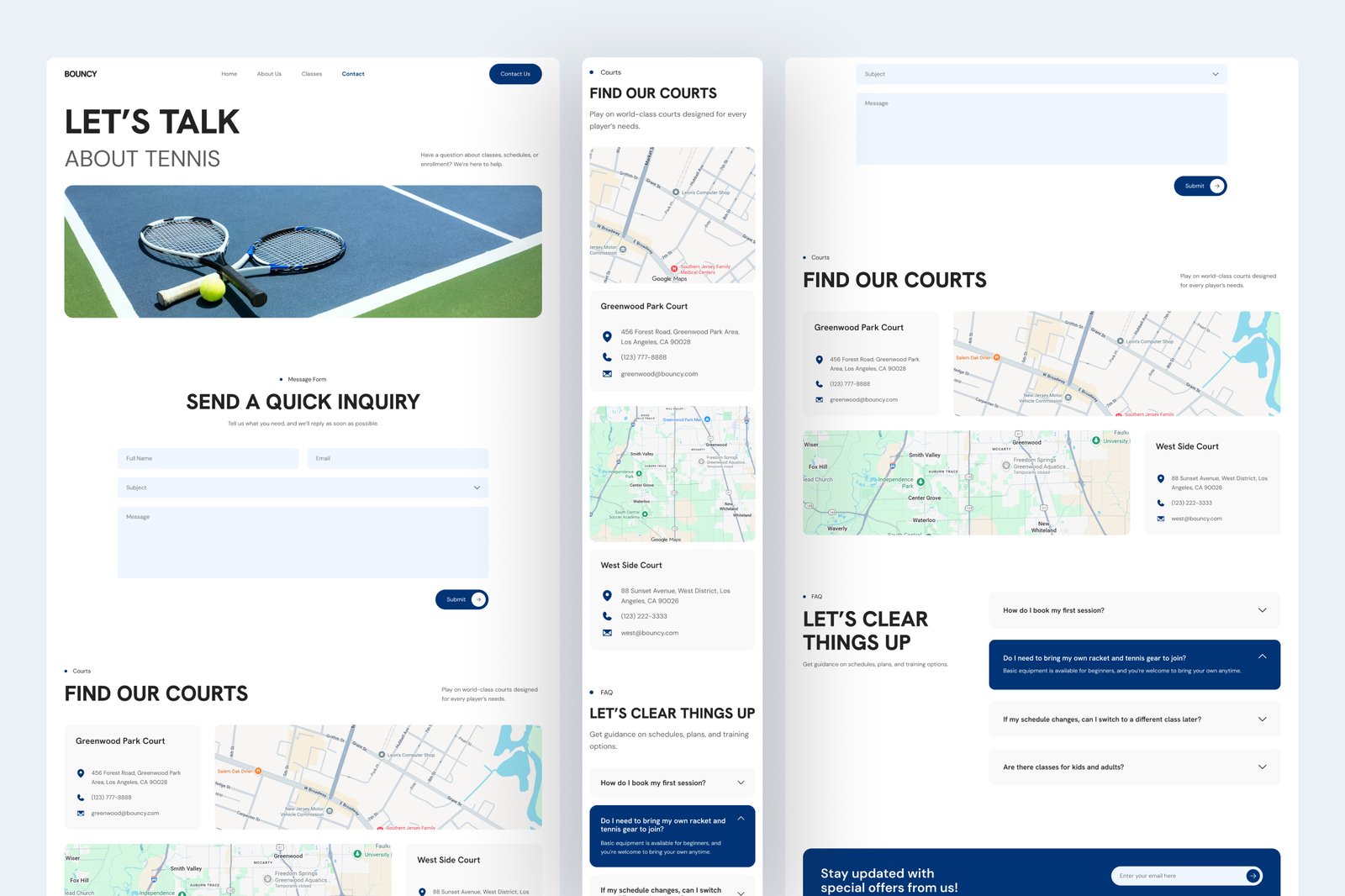 Bouncy - Tennis Academy Website UI Figma Template