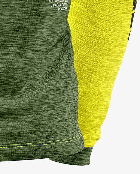 Melange Jersey Mockup - Back Half Side View