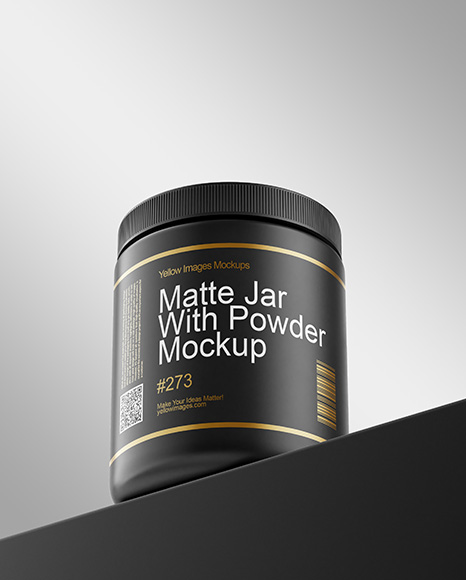 Matte Jar With Powder Mockup
