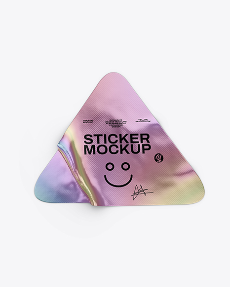 Iridescent Triangle Sticker Mockup