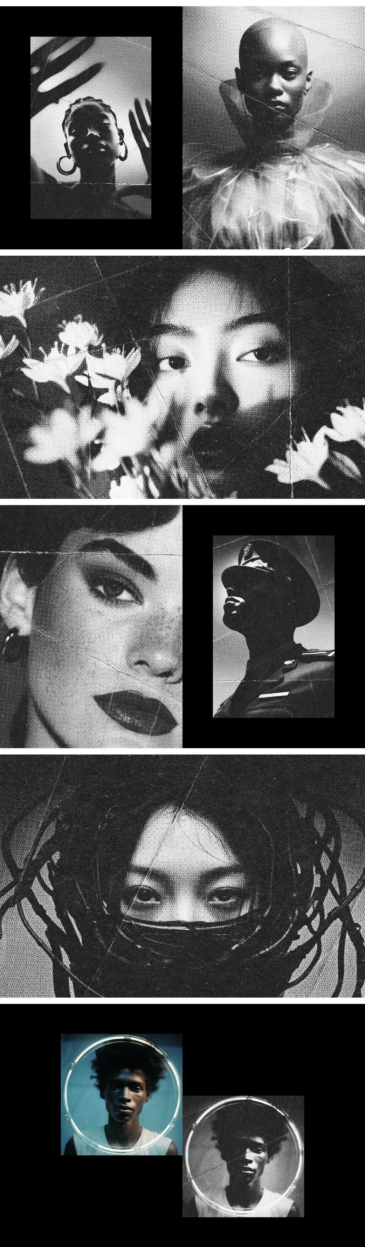 Black&amp;White Printed Halftone Effect