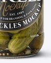 Glass Jar with Wholes Dill Pickles Mockup