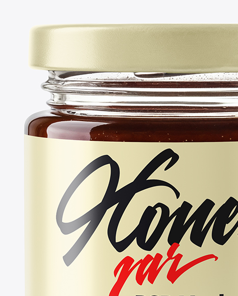Glass Jar with Buckwheat Honey Mockup