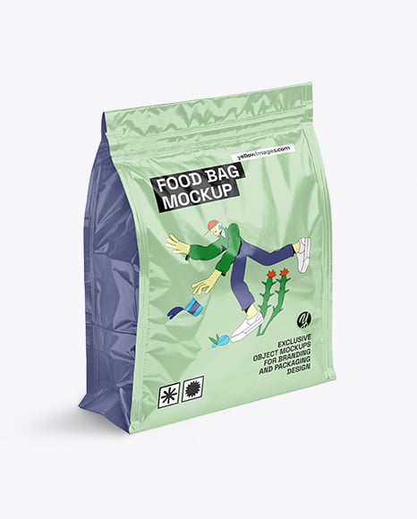 Glossy Food Bag Mockup