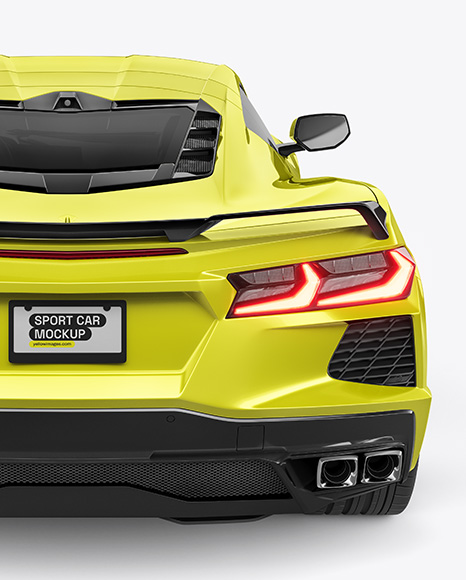Sport Car Mockup - Back View
