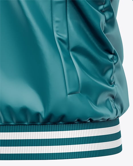 Satin Varsity Zip-Up Jacket Mockup