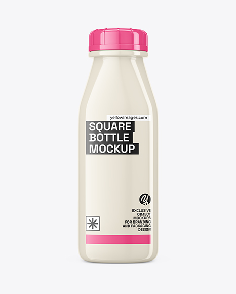 Square Glossy Bottle Mockup