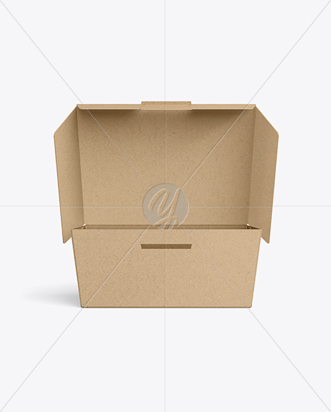 Opened Kraft Food Box Mockup