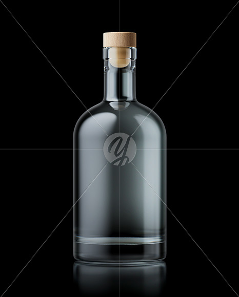 Oslo Dry Gin Bottle on Black Background Mockup