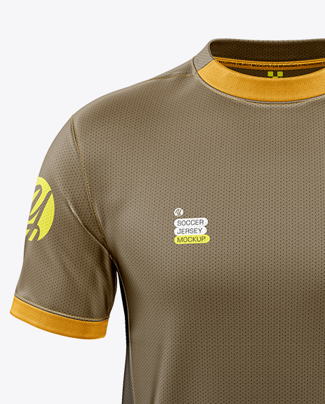 Round Collar Soccer Jersey Mockup