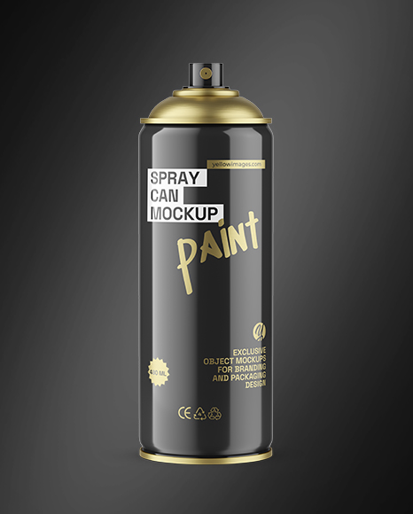 Glossy Spray Paint Can Mockup