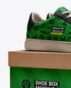 Pair of Sneakers with Shoe Box Mockup