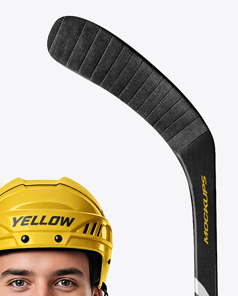 Man Wearing Full Ice Hockey Kit Mockup