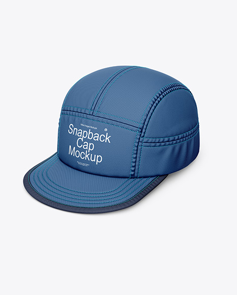 Twill Snapback Cap Mockup - Half Side View (High-Angle Shot) - Fashion mockup