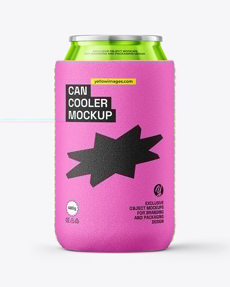 Fabric Stubby Holder - 330ml Can Cooler Mockup - PSD Mockups