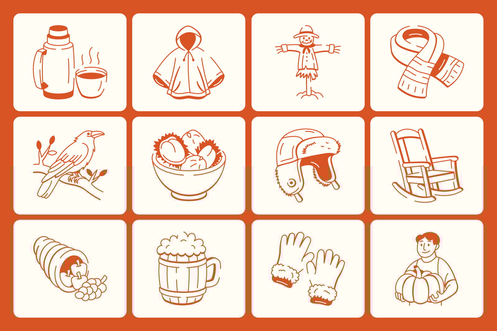 Fall and Autumn Doodle Set