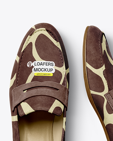 Pair of Suede Loafers Mockup