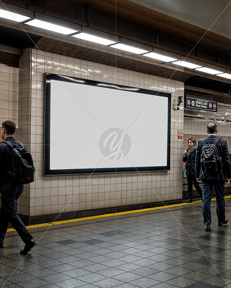 Billboard in the Subway Mockup