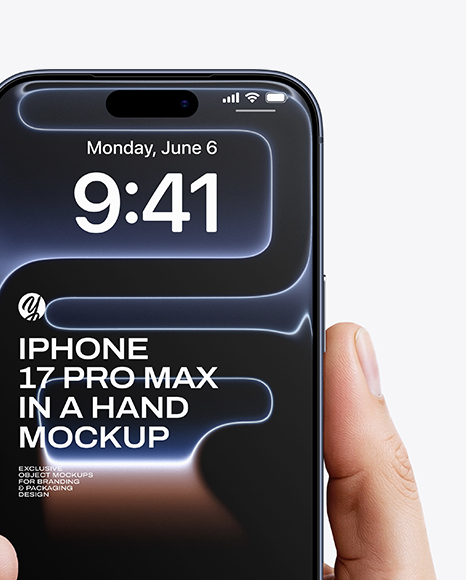 iPhone 17 Pro Max Deep Blue in a Hand Mockup