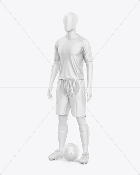 Full Soccer Kit w/ Mannequin Mockup - Half Side View