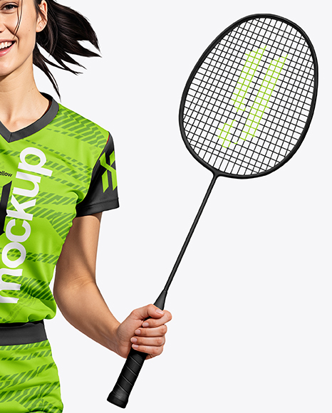 Woman Wearing Badminton Uniform Mockup