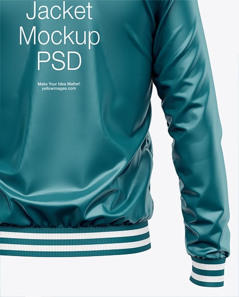 Satin Varsity Zip-Up Jacket Mockup