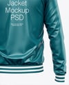 Satin Varsity Zip-Up Jacket Mockup