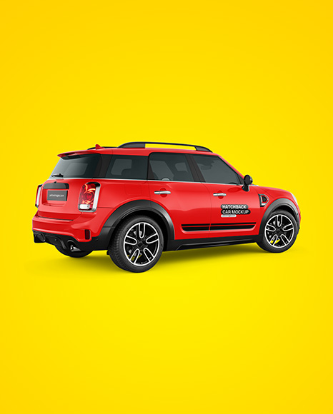 Hatchback Mockup - Back Half Side View