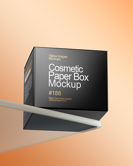 Matte Cosmetic Jars with Paper Box on the Glass Mockup