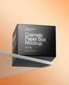 Matte Cosmetic Jars with Paper Box on the Glass Mockup
