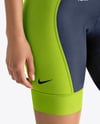 Woman Wearing Cycling Jersey and Bib Shorts Mockup