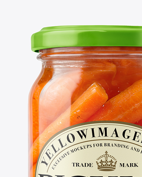 Glass Jar with Pickled Carrots Mockup