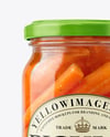 Glass Jar with Pickled Carrots Mockup
