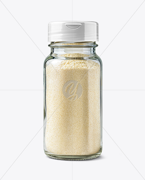 Spice Glass Jar with Garlic Powder Mockup