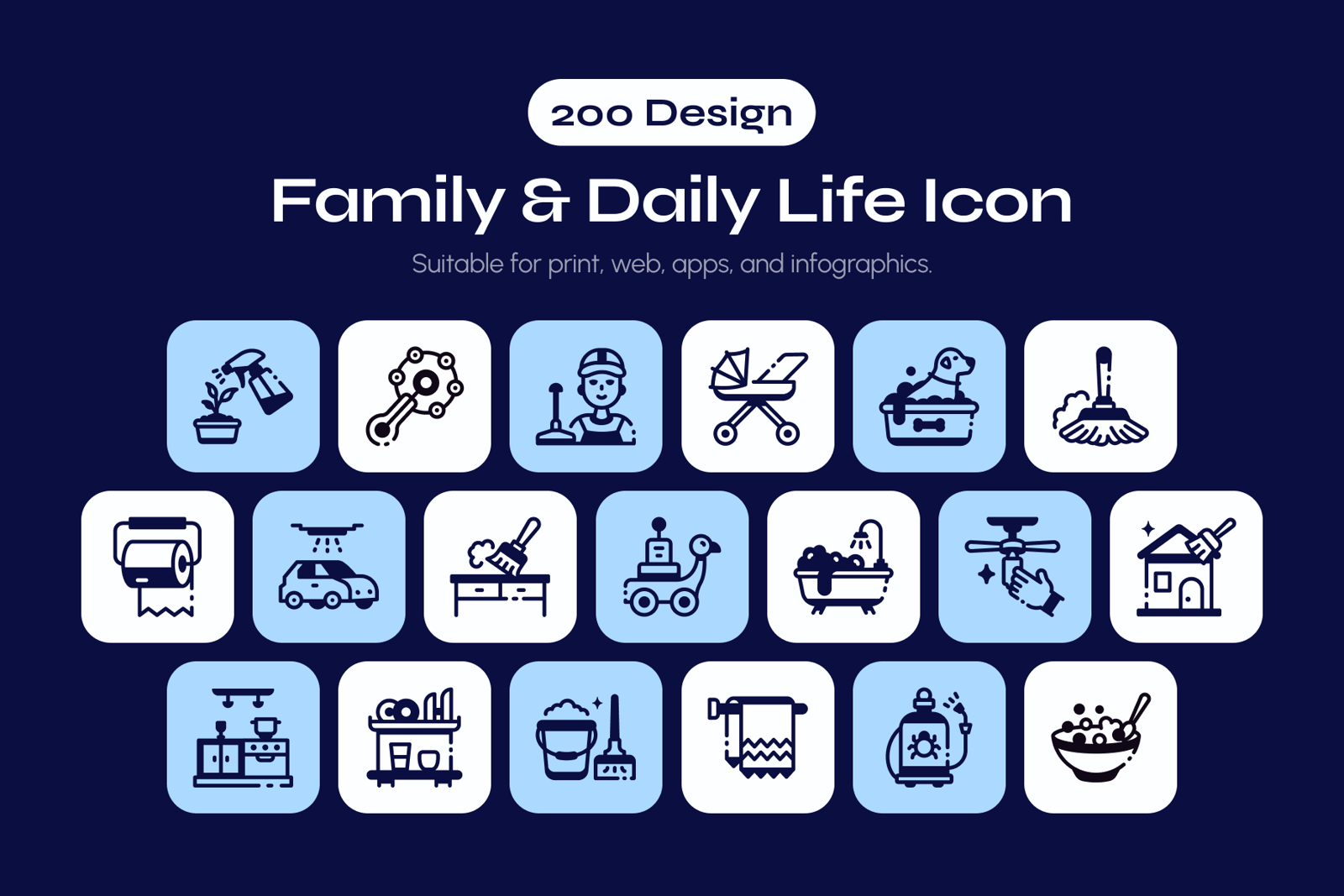 Family and Daily Life Icon Set