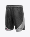 Heather Shorts Mockup - Back Half Side View