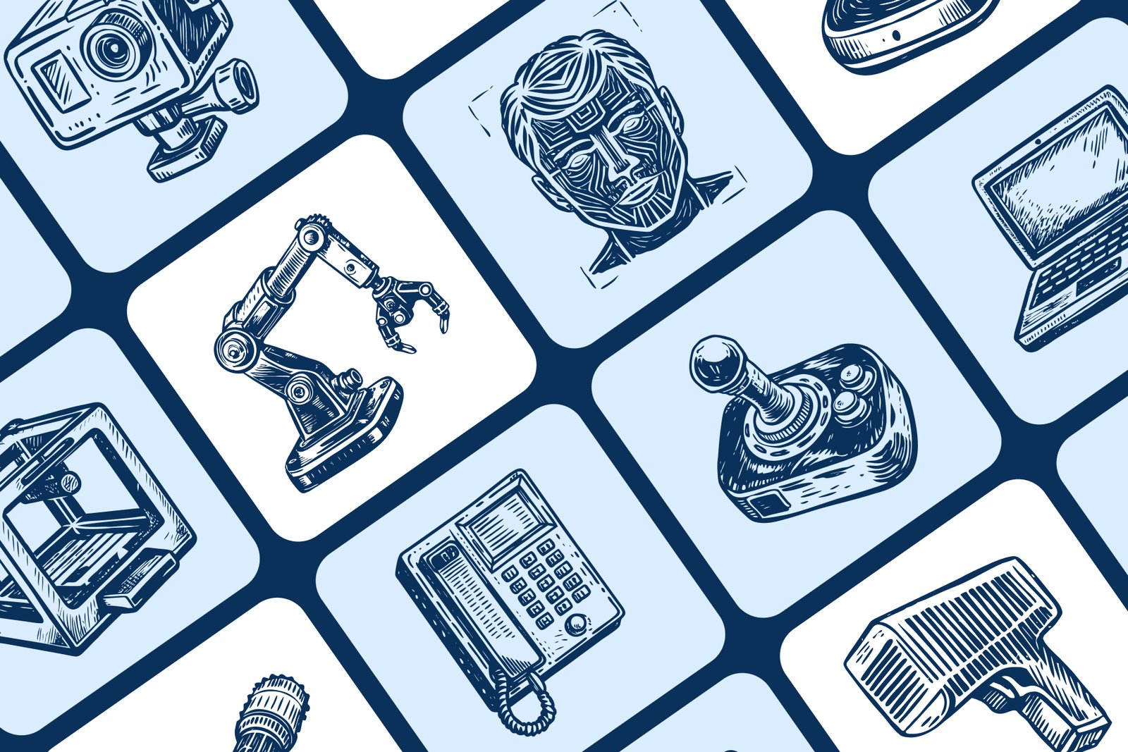 Vintage Technology Illustration Set