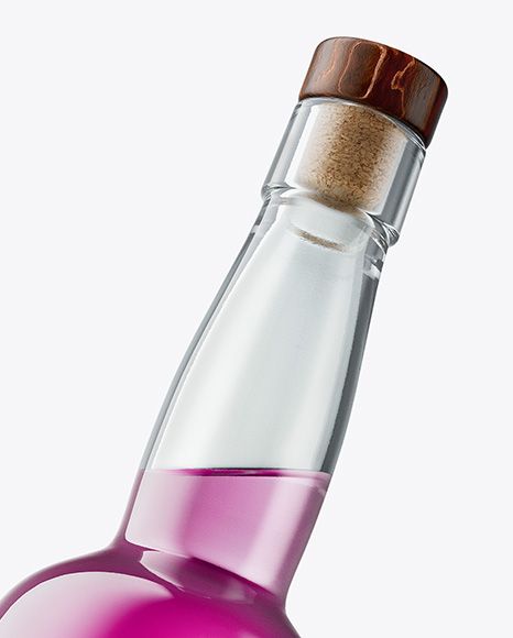 Tall Clear Glass Liquor Bottle Mockup