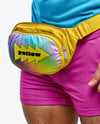 Man with Boombox Wearing Tank Top and Shorts Mockup