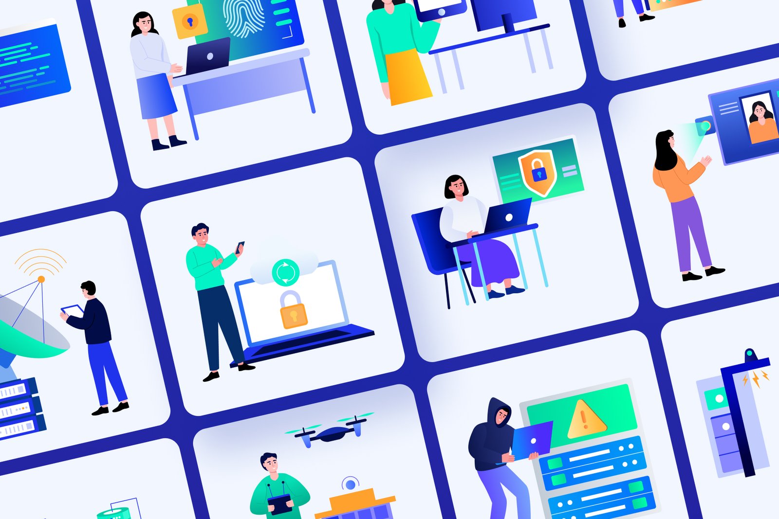 Cyber Security Illustration Set