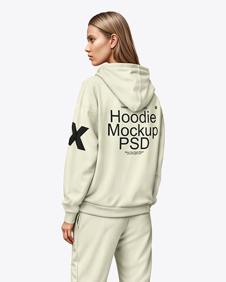 A Woman in a Hoodie Mockup